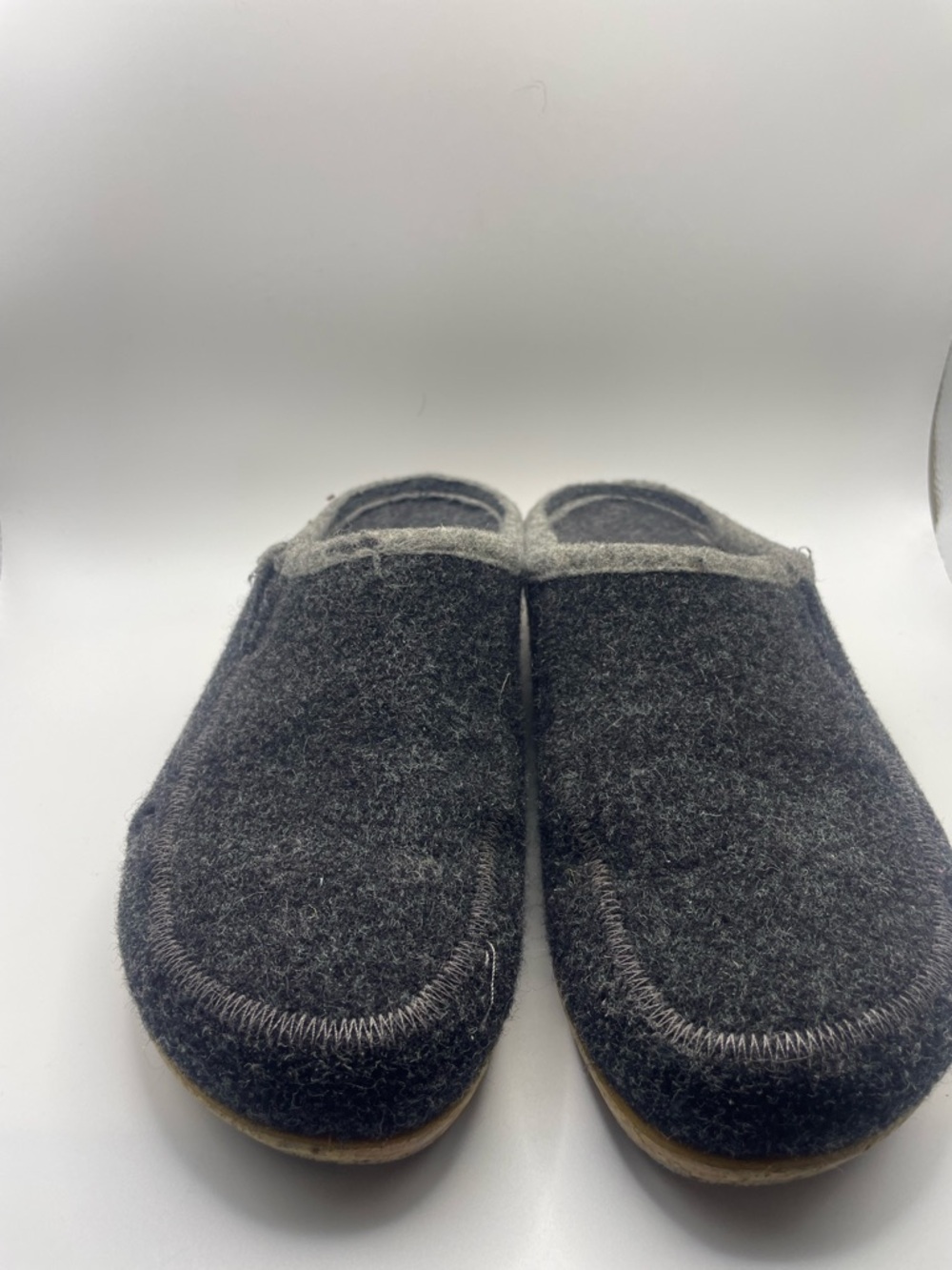 Taos Footwear Women's Charcoal Gray Wool Slip-On Clogs - Picture 4 of 6